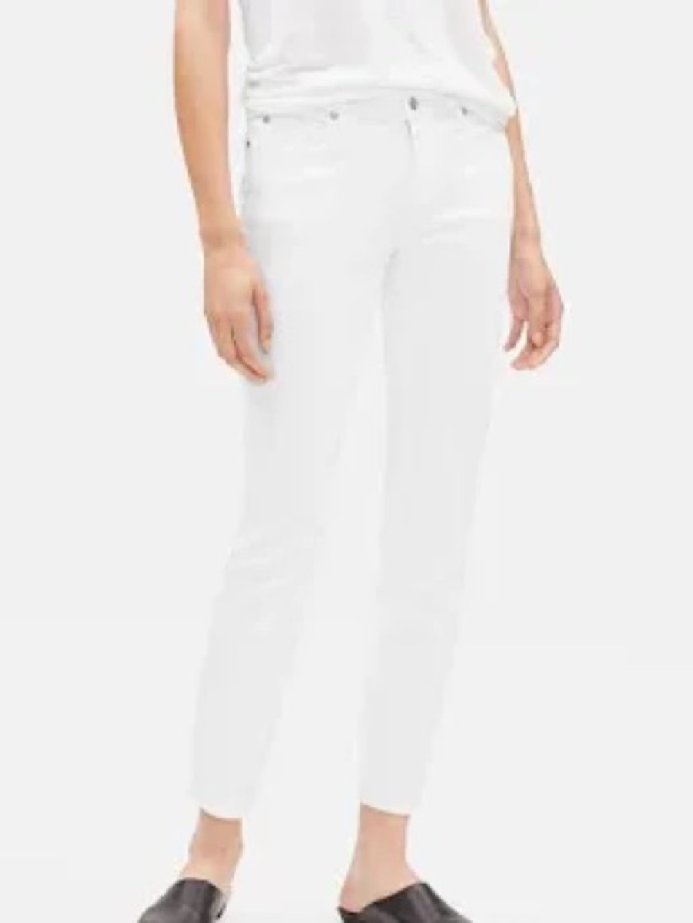 Eileen Fisher White Ankle Crop Jeans size 8